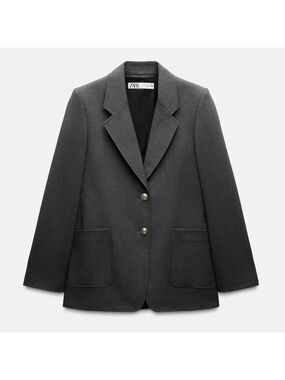 NWOT Zara ZW COLLECTION STRAIGHT PATCH POCKET BLAZER Size XL